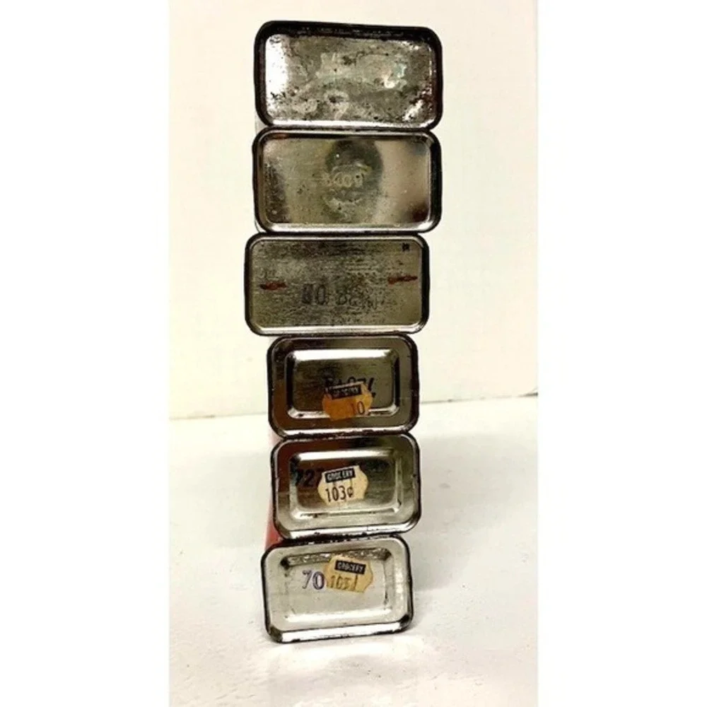 6 VTG McCormick Spice Tins Ginger Cloves Oregano Dill Seed Pickling Mustard Seed
